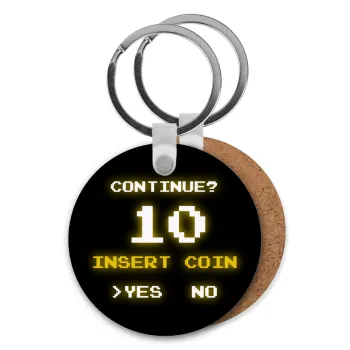 Continue? YES - NO, Μπρελόκ Ξύλινο στρογγυλό MDF Φ5cm