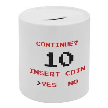 Continue? YES - NO, Κουμπαράς πορσελάνης με τάπα