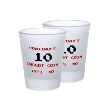 Continue? YES - NO, Σφηνοπότηρα γυάλινα 45ml του πάγου (2 τεμάχια)