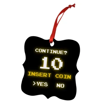 Continue? YES - NO, Στολίδι Χριστουγεννιάτικο στολίδι polygon ξύλινο 7.5cm