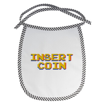Insert coin!!!, Σαλιάρα μωρού αλέκιαστη με κορδόνι Μαύρη