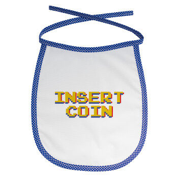 Insert coin!!!, Σαλιάρα μωρού αλέκιαστη με κορδόνι Μπλε
