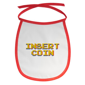 Insert coin!!!, Σαλιάρα μωρού αλέκιαστη με κορδόνι Κόκκινη