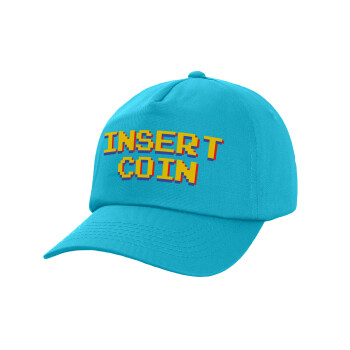 Insert coin!!!, Καπέλο Ενηλίκων Baseball, 100% Βαμβακερό,  Γαλάζιο (ΒΑΜΒΑΚΕΡΟ, ΕΝΗΛΙΚΩΝ, UNISEX, ONE SIZE)