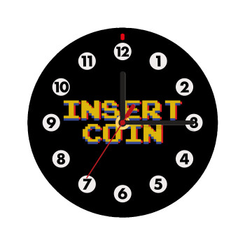 Insert coin!!!, Wooden wall clock (20cm)