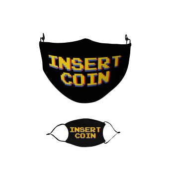 Insert coin!!!, Μάσκα υφασμάτινη παιδική πολλαπλών στρώσεων με υποδοχή φίλτρου