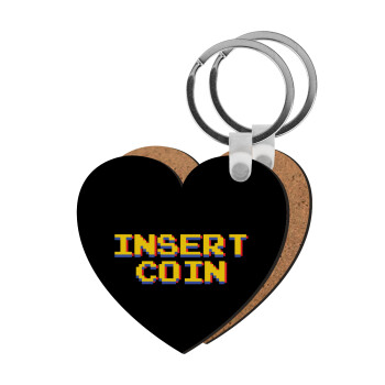 Insert coin!!!, Μπρελόκ Ξύλινο καρδιά MDF