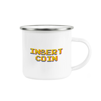 Insert coin!!!, Κούπα Μεταλλική εμαγιέ λευκη 360ml