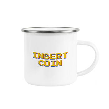 Insert coin!!!, Metallic enamel cup white 360ml