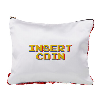Insert coin!!!, Τσαντάκι νεσεσέρ με πούλιες (Sequin) Κόκκινο