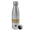 Metallic water bottle, stainless steel, 750ml