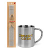Easter Set, metallic thermal cup (300ml) & Easter aromatic flat candle (30cm) (GRAY)