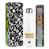 Easter candle, metallic white thermos bottle (500ml) & aromatic flat candle (30cm) (GRAY)
