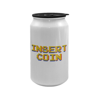 Insert coin!!!, Κούπα ταξιδιού μεταλλική με καπάκι (tin-can) 500ml