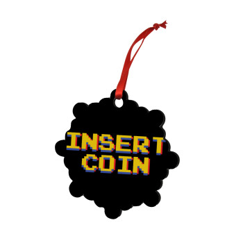 Insert coin!!!, Χριστουγεννιάτικο στολίδι snowflake ξύλινο 7.5cm