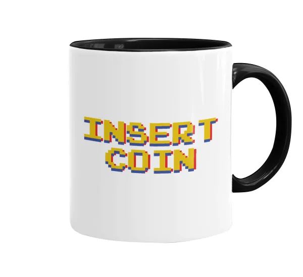 Insert coin!!! — Mug colored black, ceramic, 330ml