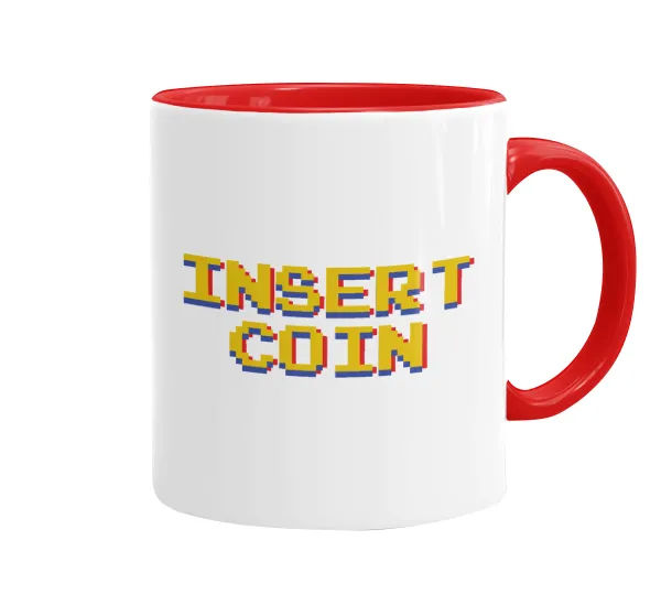 Insert coin!!! — Mug colored red, ceramic, 330ml