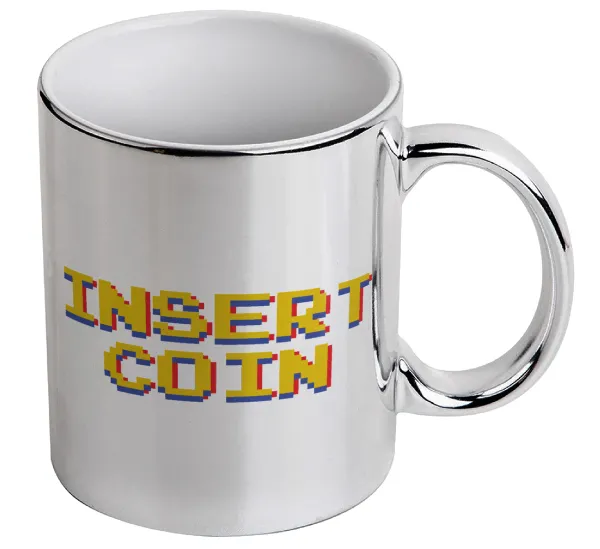 Insert coin!!! — Mug ceramic, silver mirror, 330ml