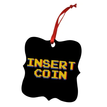Insert coin!!!, Christmas ornament polygon wooden 7.5cm