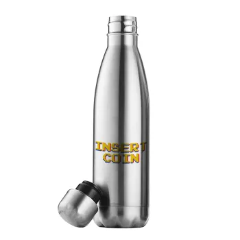 Insert coin!!!, Inox (Stainless steel) double-walled metal mug, 500ml