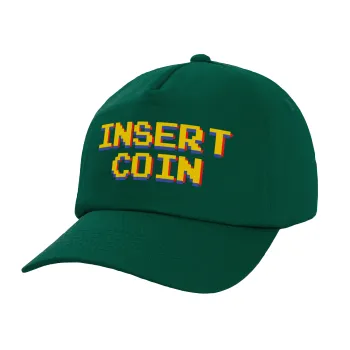 Insert coin!!!, Twill Καπέλο παιδικό Bottle Green (100% ΒΑΜΒΑΚΕΡΟ, ΠΑΙΔΙΚΟ, UNISEX)