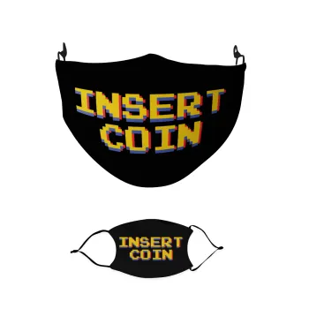 Insert coin!!!, Μάσκα υφασμάτινη παιδική πολλαπλών στρώσεων με υποδοχή φίλτρου