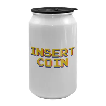 Insert coin!!!, Κούπα ταξιδιού μεταλλική με καπάκι (tin-can) 500ml