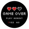 GAME OVER, Play again? YES - NO, Επιφάνεια κοπής γυάλινη στρογγυλή (30cm)