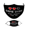 GAME OVER, Play again? YES - NO, Μάσκα υφασμάτινη Ενηλίκων πολλαπλών στρώσεων με υποδοχή φίλτρου
