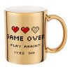 GAME OVER, Play again? YES - NO, Κούπα χρυσή καθρέπτης, 330ml