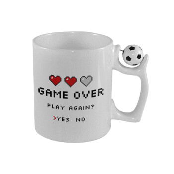 GAME OVER, Play again? YES - NO, Κούπα με μπάλα ποδασφαίρου , 330ml