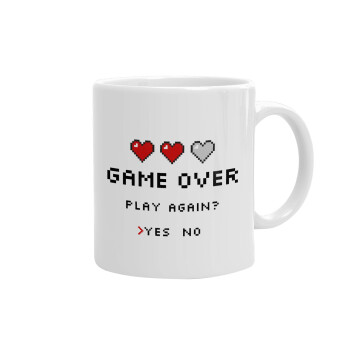 GAME OVER, Play again? YES - NO, Ceramic coffee mug, 330ml