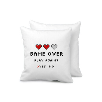 GAME OVER, Play again? YES - NO, Sofa cushion 40x40cm includes filling