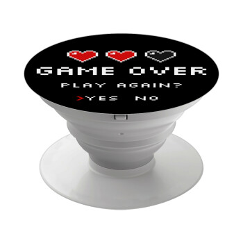 GAME OVER, Play again? YES - NO, Phone Holders Stand  White Hand-held Mobile Phone Holder