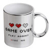 Mug ceramic, silver mirror, 330ml