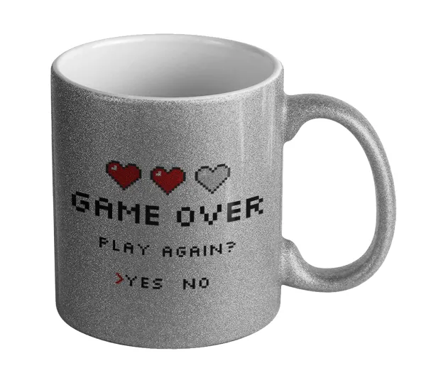 GAME OVER — Glitter Ασημένια