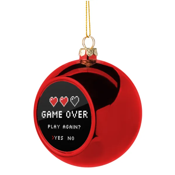 GAME OVER — Christmas tree ball Red 8cm