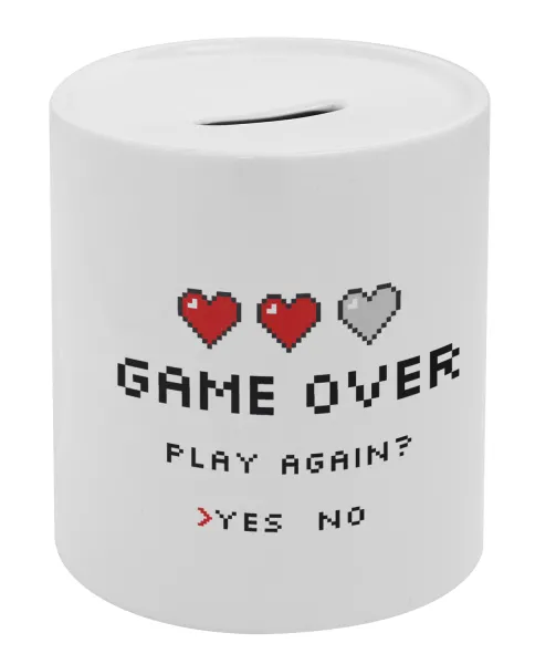 GAME OVER — Porcelain money box with stopper