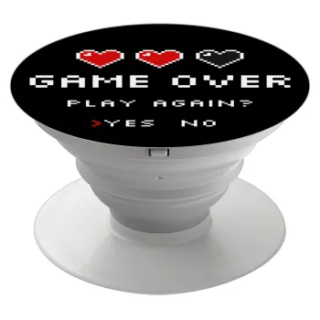 GAME OVER, Play again? YES - NO, Phone Holders Stand  Λευκό Βάση Στήριξης Κινητού στο Χέρι