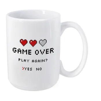 GAME OVER, Play again? YES - NO, Κούπα Mega, κεραμική, 450ml