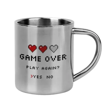 GAME OVER, Play again? YES - NO, Κούπα Ανοξείδωτη διπλού τοιχώματος 300ml