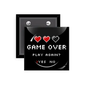 GAME OVER, Play again? YES - NO, Κονκάρδα παραμάνα τετράγωνη 5x5cm