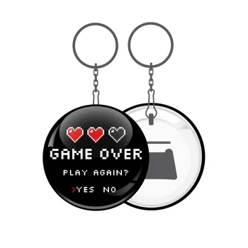 GAME OVER, Play again? YES - NO, Μπρελόκ μεταλλικό 5cm με ανοιχτήρι