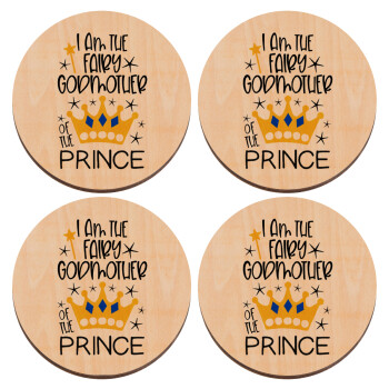 I am the fairy Godmother of the Prince, ΣΕΤ x4 Σουβέρ ξύλινα στρογγυλά plywood (9cm)