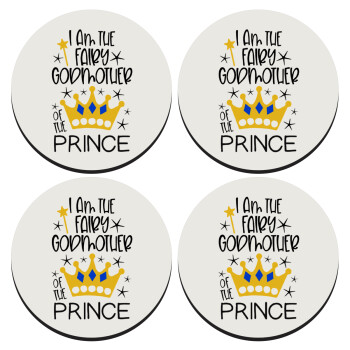 I am the fairy Godmother of the Prince, ΣΕΤ 4 Σουβέρ ξύλινα στρογγυλά (9cm)