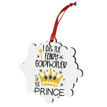 I am the fairy Godmother of the Prince, Christmas ornament snowflake wooden 7.5cm