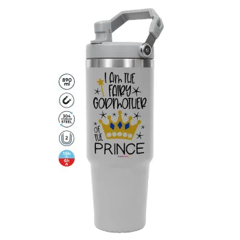 I am the fairy Godmother of the Prince, GREY color, 890ml (30oz) stainless Steel Tumbler with Handle