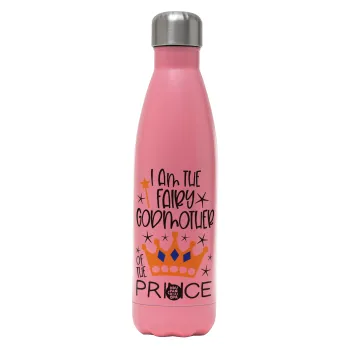 I am the fairy Godmother of the Prince, Metal mug thermos Pink Mat (Stainless steel), double wall, 500ml