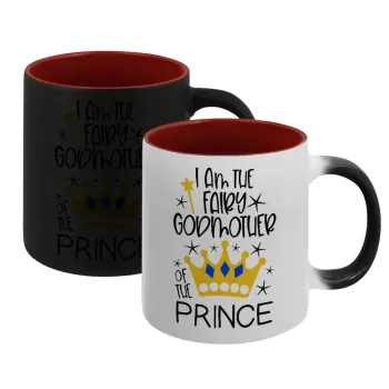 I am the fairy Godmother of the Prince, Κούπα Μαγική εσωτερικό κόκκινο, κεραμική, 330ml που αλλάζει χρώμα με το ζεστό ρόφημα