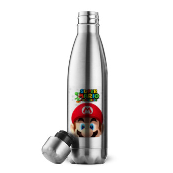 Super mario head, Inox (Stainless steel) double-walled metal mug, 500ml